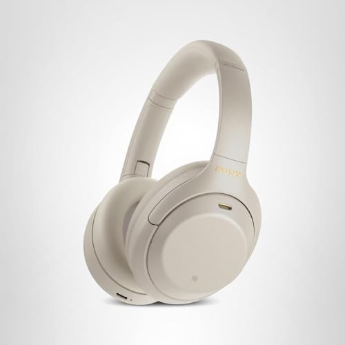 Sony WH-1000XM4 Wireless Premium Noise Canceling Overhead Headphones with Mic for Phone-Call and Alexa Voice Control, Silver WH1000XM4
